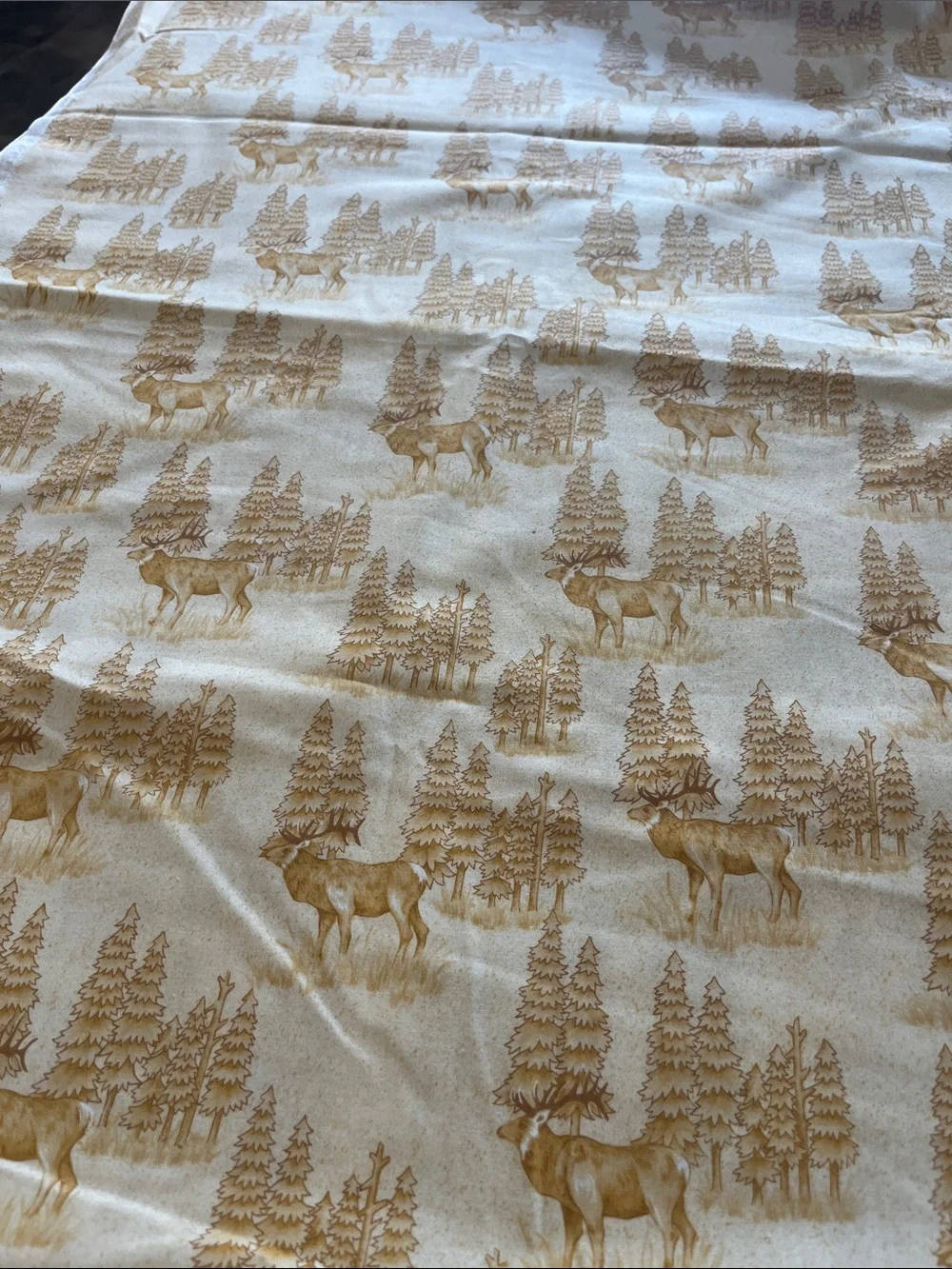Riverwoods collection cotton Cream and Tan Woodland Elk fabric